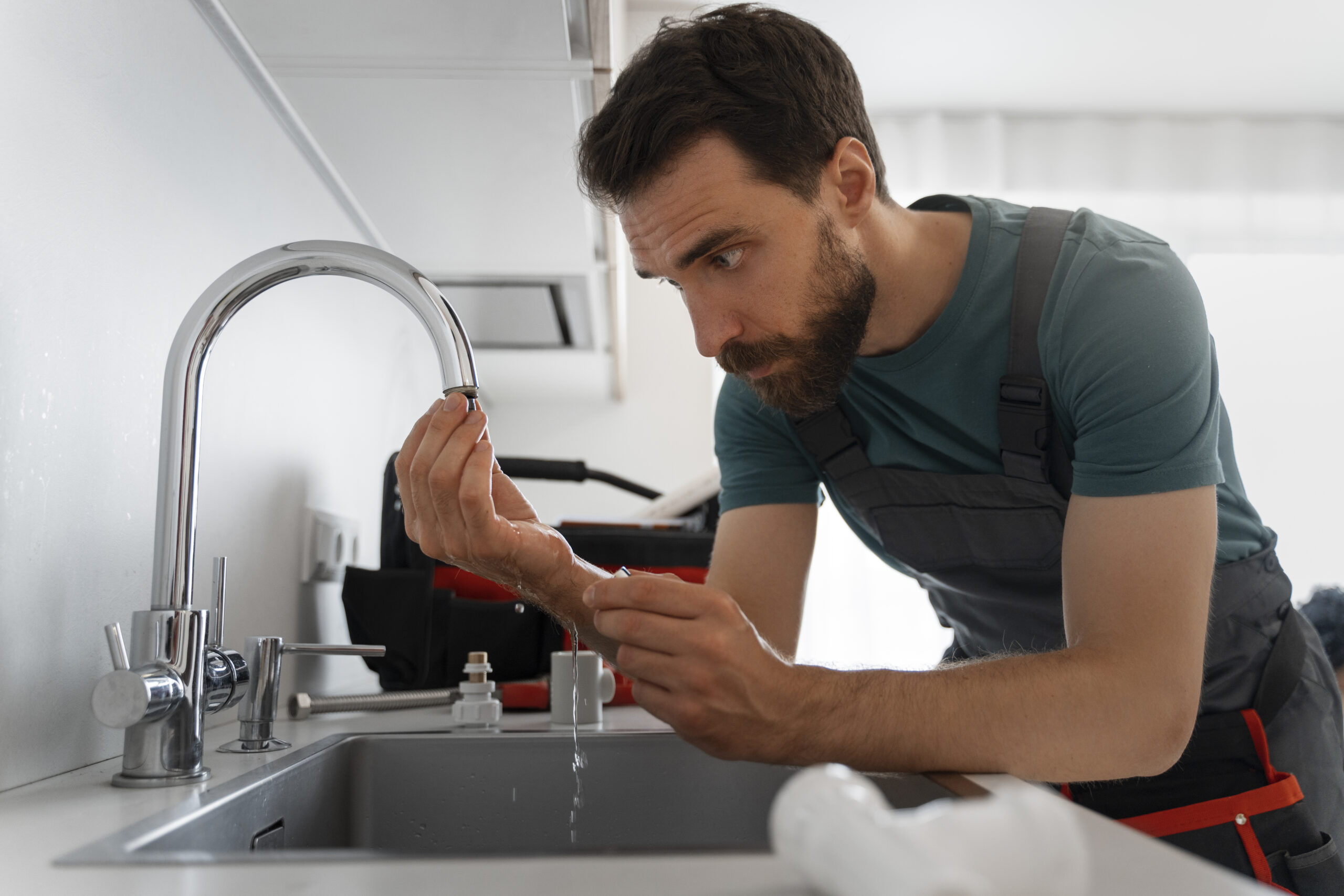 side view man working as plumber scaled